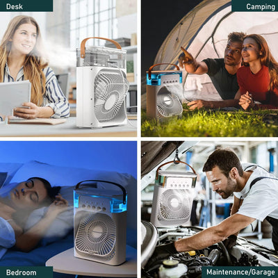 MINI Mist Portable AC Fan With Led Night Light, | Humidifier Function