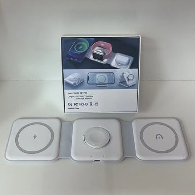 15w 3 In 1 Magnetic Wireless Charger Phone Induction Fast Charging Stand For Phone- 3in1 Magsafe Wireless Charger For Android and Iphone