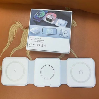 15w 3 In 1 Magnetic Wireless Charger Phone Induction Fast Charging Stand For Phone- 3in1 Magsafe Wireless Charger For Android and Iphone