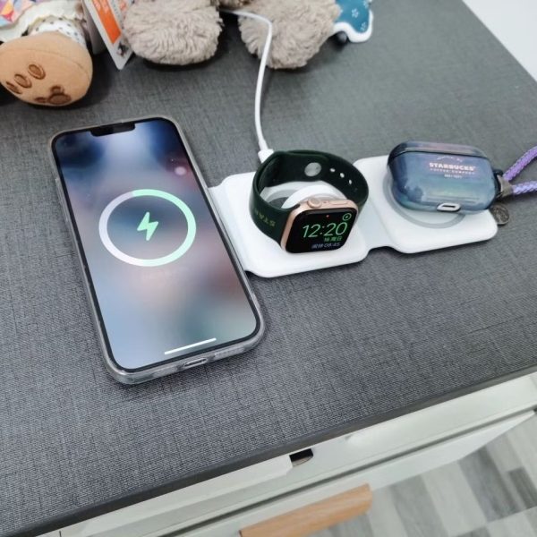 15w 3 In 1 Magnetic Wireless Charger Phone Induction Fast Charging Stand For Phone- 3in1 Magsafe Wireless Charger For Android and Iphone