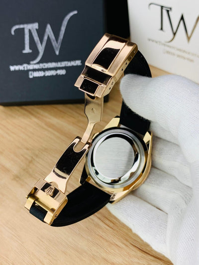 Limited Edition Black Rolex Oyster Perpetual Yacht Master Rubber Watch| Date Adjust | Steel Bezzel Working