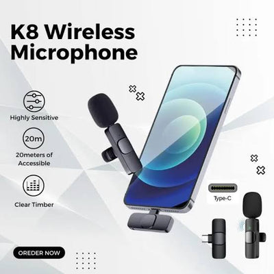 Latest New high quality K8 Type C Wireless Microphone K8 Collar Mic For Type C -
