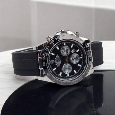 Rolex Oyster Perpetual Luxury Timepiece – Timeless Stainless Steel Dial With Premium Rubber Strap