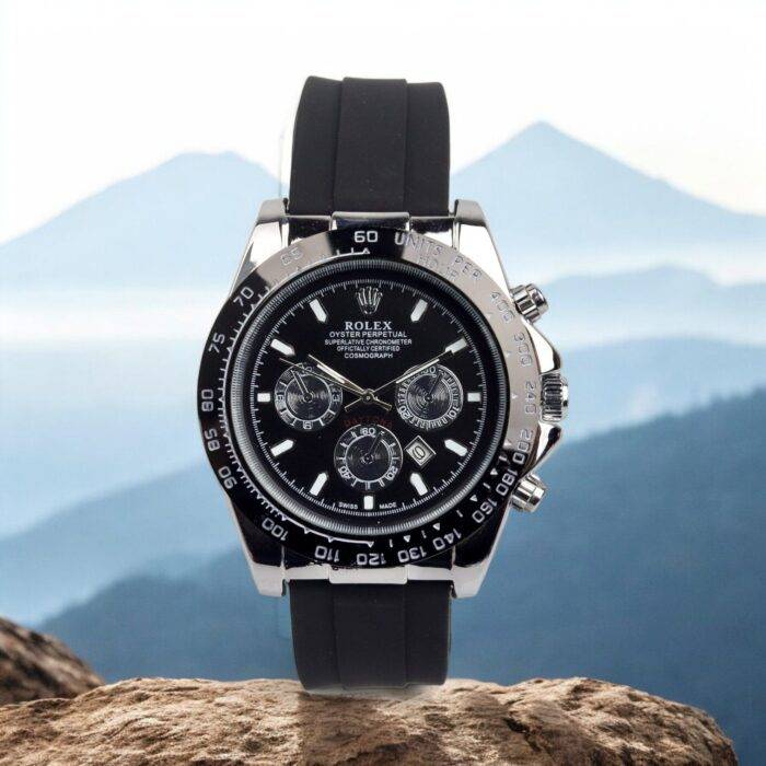 Rolex Oyster Perpetual Luxury Timepiece – Timeless Stainless Steel Dial With Premium Rubber Strap