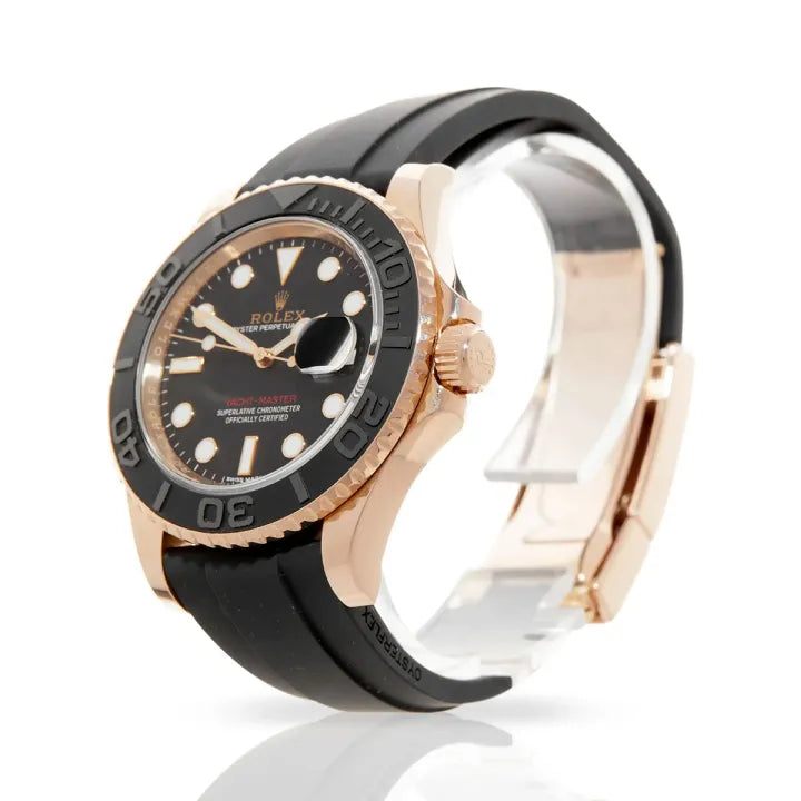 Limited Edition Black Rolex Oyster Perpetual Yacht Master Rubber Watch| Date Adjust | Steel Bezzel Working