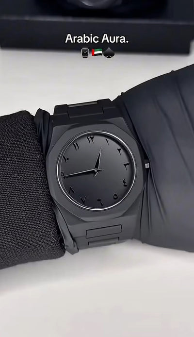 Arabic Black Dial Aura 2025 High Quality Trending Watch ( WITH BOX )