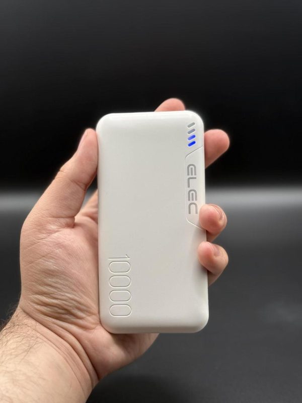 Elec 10,000mah Fast Charging Power Bank – White | Dual Type-a & Type-c Output | With Box ₨1,302