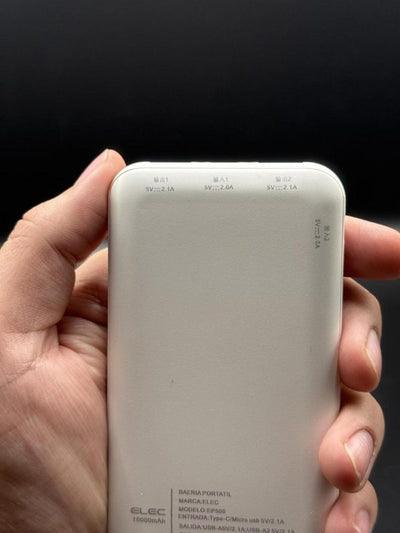 Elec 10,000mah Fast Charging Power Bank – White | Dual Type-a & Type-c Output | With Box ₨1,302