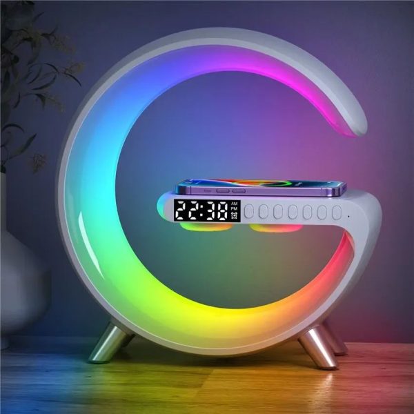 G63 G-Shaped 15w Fast Wireless Charging- Bluetooth Speaker RGB Lamp