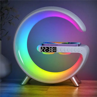 G63 G-Shaped 15w Fast Wireless Charging- Bluetooth Speaker RGB Lamp
