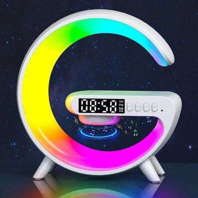 G63 G-Shaped 15w Fast Wireless Charging- Bluetooth Speaker RGB Lamp