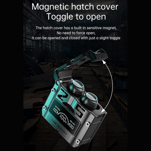 M25 Wireless Bluetooth Gaming Earbuds- Digital Display- Touch Control- Noise Reduction- Stereo Waterproof Headset