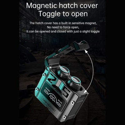 M25 Wireless Bluetooth Gaming Earbuds- Digital Display- Touch Control- Noise Reduction- Stereo Waterproof Headset