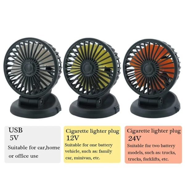 Portable Car Cooling Fan | Multi-angle Rotatable With Usb Cable For Car Truck Suv Rv 5v Usb Powered