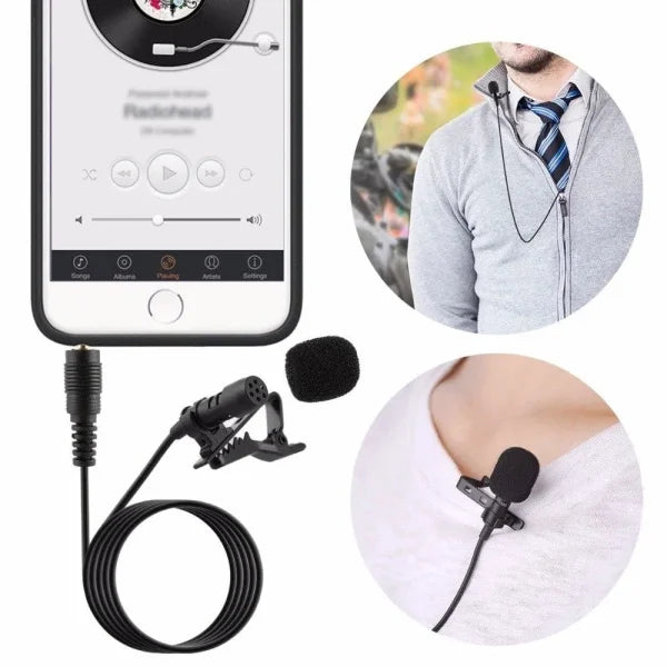 Professional Lavalier Mic 3.5mm Suitable For Mobile Phones Iphone And Other Devices.