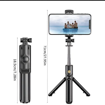 R1s Selfie Stick With Tripod | Bluetooth Foldable Selfie Rod For Phone Action Camera Iphone