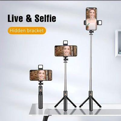 R1s Selfie Stick With Tripod | Bluetooth Foldable Selfie Rod For Phone Action Camera Iphone