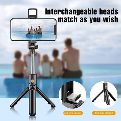R1s Selfie Stick With Tripod | Bluetooth Foldable Selfie Rod For Phone Action Camera Iphone