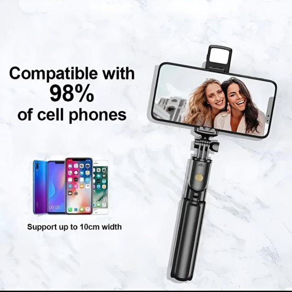 R1s Selfie Stick With Tripod | Bluetooth Foldable Selfie Rod For Phone Action Camera Iphone