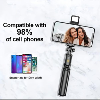 R1s Selfie Stick With Tripod | Bluetooth Foldable Selfie Rod For Phone Action Camera Iphone