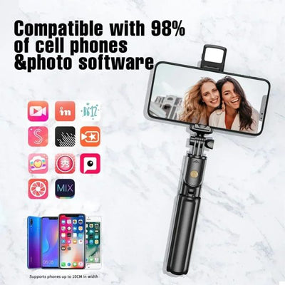 R1s Selfie Stick With Tripod | Bluetooth Foldable Selfie Rod For Phone Action Camera Iphone