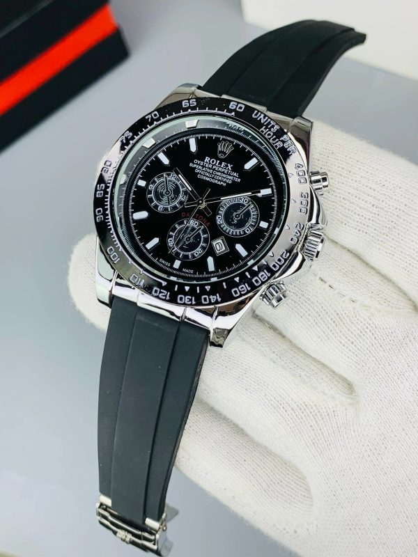 Rolex Oyster Perpetual Luxury Timepiece – Timeless Stainless Steel Dial With Premium Rubber Strap