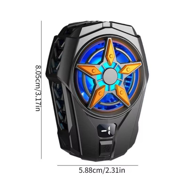 Sl09 Practical Phone Cooler Fan, Easy To Carry, Smart Digital Display, Rear Phone Radiator, Fast Cooling